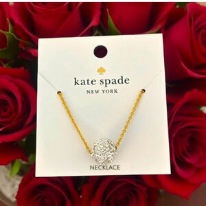 kate spade Gold Chain Necklace with Crystal Pavé Ball Pendant